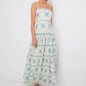 AGUA BY AGUA BENDITA Lima Chivas Tiered Printed Linen Maxi Dress